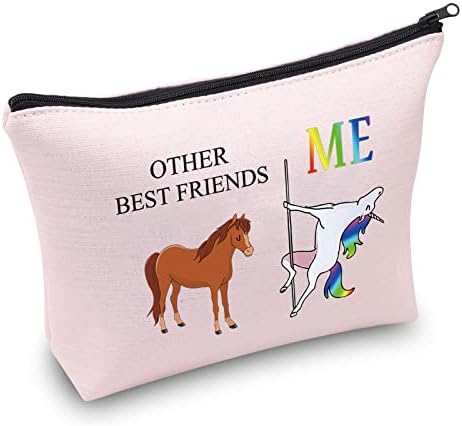 MBMSO Best Friends Bag Cosmetic Other Best Friends Me Me Unicorn Bff Gifts Goles de maquiagem engraçados para amigos Pouca de zíper