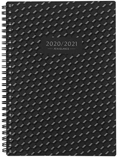 Planejador Acadêmico 2020-2021, Planejador semanal e mensal da AT-A-GLANCE, 5-1/2 x 8-1/2, pequeno, elevação, preto