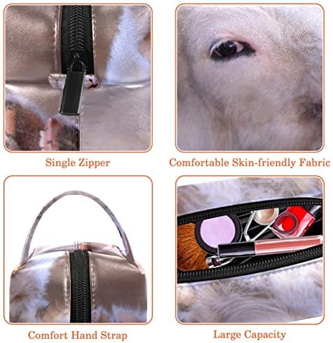 Tbouobt Makeup Bag Zipper Bolsa Travel Organizador cosmético para mulheres e meninas, Animals Cow