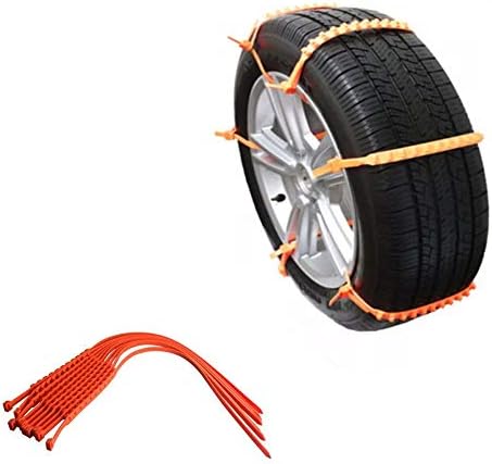 Universal 10pcs laranja prática pneu de neve de neve carruagem pneu de roda de correntes antiskídeos correntes deslizantes