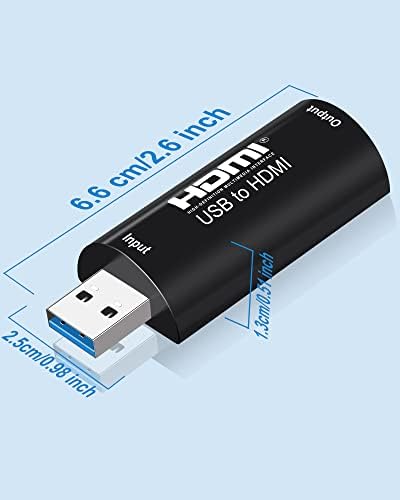 Adaptador USB para HDMI do NewCare, conversor USB 3.0 para HDMI, Adaptador USB 3.0/2.0 para HDMI 1080p 60Hz, compatível com Windows 7/10/1607 ou acima, Android 5.1 ou acima, Mac OS 10.14 ou acima
