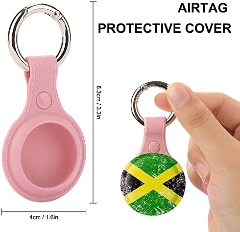 Caixa de TPU da bandeira retro jamaicana para airtag com o chaveiro de proteção contra a tag de tag de tag de tag rastreador de tag rastreador para chaves backpack bestas de animais de estimação