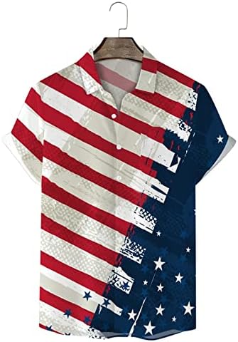 BMISEGM Summer Tshirts Shirts for Men Mens Motas da Independência Day Bandeira 3D Impressão Digital Moda personalizada