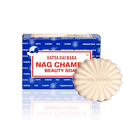 Satya Nag Champa: SAI BABA SOAP NATURAL, GRANDE, 150 G, 5 oz, 4 peças