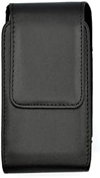 Bolsa de clipe de cinto de couro de couro pequeno e preto vertical Buscha para Samsung Galaxy S10E, A40, S7, S6, J3 Pro,