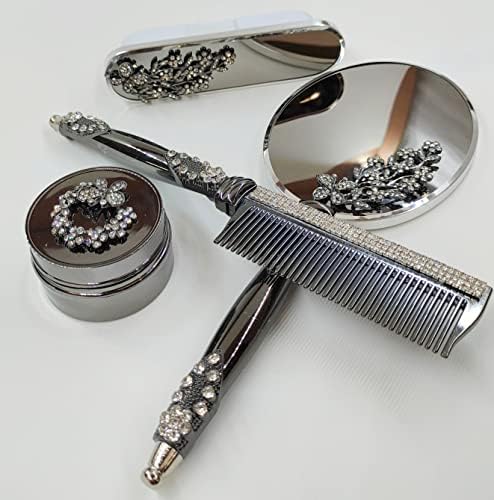 Portão maquiagem de maquiagem Espelho de pente de escova de cabelo Conjunto | Espelho de beleza de rosto de mão