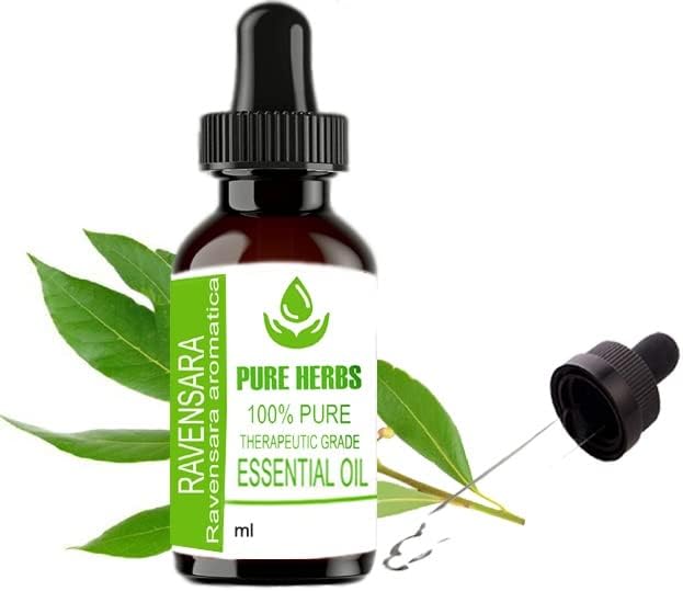 Ervas puras Ravensara Pure & Natural Teleapeautic Grade Essential Oil com conta -gotas 15ml