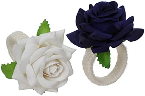 Ygqzm 6pcs Rose Rose Flower Napkin Rings, Handicraft Silk Flower Narder Suports Decoração