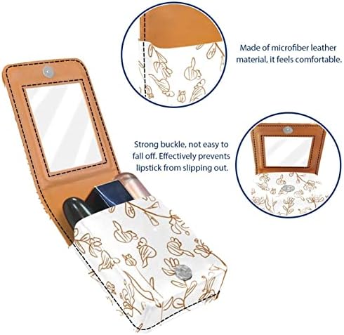 Caixa de batom de Oryuekan com espelho bolsa de maquiagem portátil fofa, bolsa cosmética, pastoreable wildflower vintage