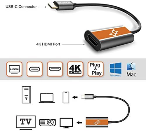 DAUSEN [dopamina] USB-C a 4K Adaptador HDMI, compatível com a maioria dos laptops, incluindo o MacBook Pro 2020/2019/2018,