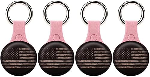 American Flag Desert Camouflage TPU Caso Airtag Durável Anti-Scratch Caso com Keychain 4pcs