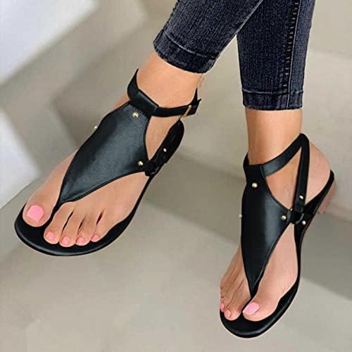 Sandálias para mulheres verão casual, sandálias de tira de tornozelo feminino feminino sapatos casuais chinelos abertos sandálias romanas 9 sapatos 9