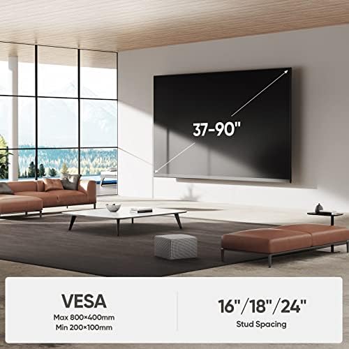 Suporte de parede de tv full mount backet pixf2 extensão longa para a maioria das TVs de 37 a 90 polegadas, max vesa 800x400mm até