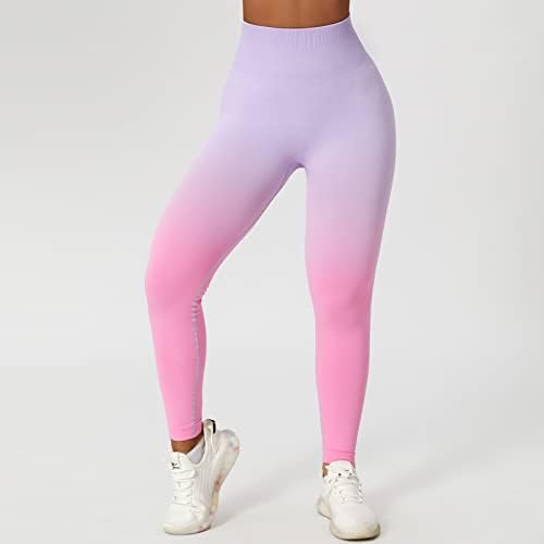 Treino de tinta feminina de aibianocel Leggings perneiras de cintura alta de cintura alta levantando calças de ioga emagrece