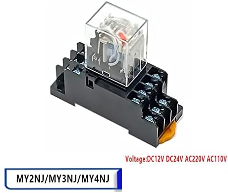 NUNOMO 1set Relé de potência Bobina Geral DPDT Micro mini -relé eletromagnético interruptor com base de soquete LED AC