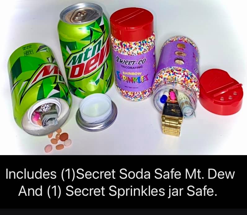 Sprinkles falsos e uma substituição/substituição compatível para (MTN Dew] fabricado pelo Admiral Beverage Corp. Segura