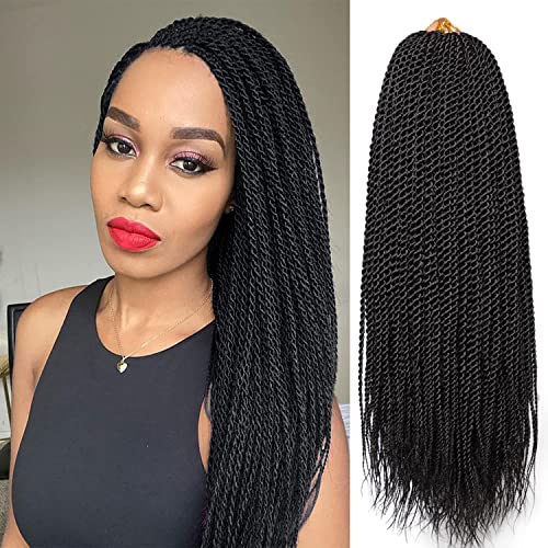 Violet Senegale Twist Crochet Hair para mulheres negras Cabelo de crochê de 18 polegadas Pré -emoldas 35 fios por embalagem tranças