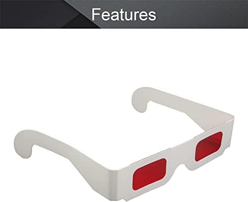 Heyiarbeit 20pcs Red-Red 3D óculos de carcerinha de resina branca lente 3D Estilo de atualização de jogo de jogo 3D