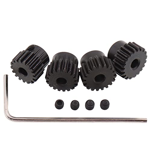 Treehobby 4PCS Metal Steel 48P Pinion Gear Sets 17T 18T 19T 20T fit 3.175mm RC Motor Shaft Gears Compatible with Arrma HPI Kyosho Losi Axial Traxxas Tamiya Associated 1/10 RC Car Monster Truck Buggy