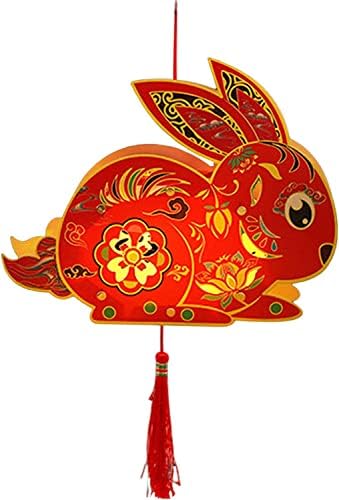Baubuy Rabbit em forma de lanterna chinesa Festival Diy Holding Paper Festival de Lanterna da Primavera Festival de Spring Festival