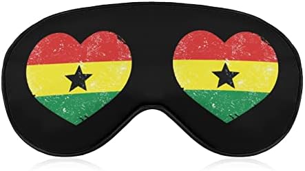 Máscara do sono da bandeira do coração de Gana Retro