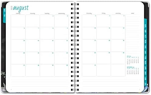 Ano acadêmico de capa dura 2023-2024 Planejador: 8.5 x11 Diário da agenda do planejador mensal diário. Marco, pasta de bolso e