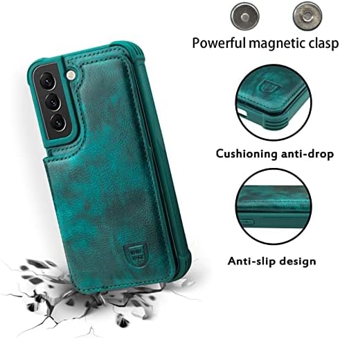 Vanavagy Samsung Galaxy S22+ Plus 5G Caixa de carteira para mulheres e homens, a capa de telefonia de fólio de couro se encaixa