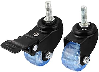 Aexit m8x29mm rodízios rosqueados giratórios de borracha giratórios giratórios rodas roda placas preto gole de 2pcs azul