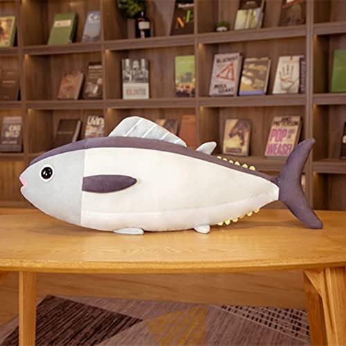 Xiyuan Simulação Bluefin Atum de pelúcia de pelúcia - almofada de travesseiro de travesseiro de travesseiro de travesseiro de pegador de animais para presentes de decoração para casa, brinquedo marine -cush