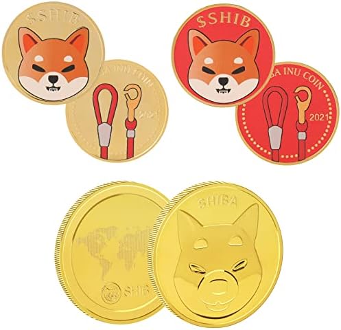 Shiba Inu Coin Gold Bated Shib Token Coin comemorativo com case de proteção Dogecoin Killer