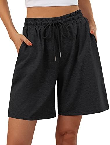 Quenten feminino casual short short atlético de academia solta caminhada correndo shorts de corredor com bolsos