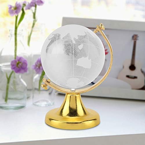Globo de cristal de WifeHelper, Crystal Ball Glass Sphere Display Globe, Round Earth Globe Mapa mundial Map Crystal Ball Sphere Decoração de escritório Home Globe Paperweight