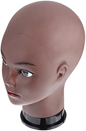 Fomiyes African Black Manequin Head La Black Hat Maquiagem Treinamento de Maquiagem Prática Cabeça Cabeça PVC Rack de