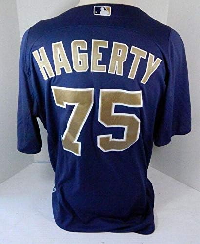 2012-13 San Diego Padres Jason Hagerty 75 Game usado Navy Jersey BP 307 - Jogo usada MLB Jerseys