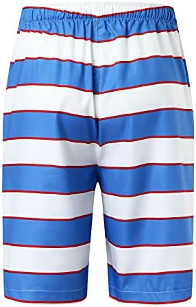 Baús de natação para homens, listradas de retalhos de retalhos de retalhos rápidos praia de férias havaianas shorts com