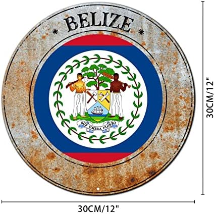 Hahciioo belize shabby chic wreath metal sinais decoração de casa beliza redonda placa de parede de lata para grinaldas garagem pub