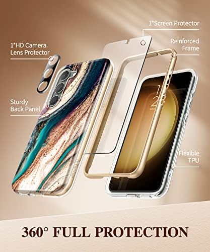 GVIEWIN Compatível com Samsung Galaxy S23 Plus Case + Mábria Correia do telefone celular