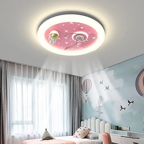 Dlsixyi Children's Room Led Teto Lamp Lâmpada Criativa Cartoon Creative Astonaut Fãs de teto de quarto de crianças com luzes Lâmpada