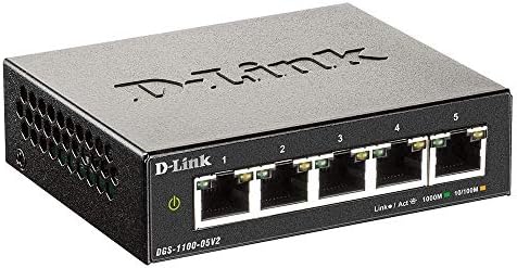 Switch D-Link Ethernet, 5 port Easy Smart Gerenciado Gigabit Network Desktop da Internet ou montagem na parede