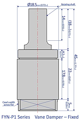 Bansbach Easylift Fyn-P1-L103 Bansbach Dampers Rotary/Tipo de Vane, 45x27x18mm