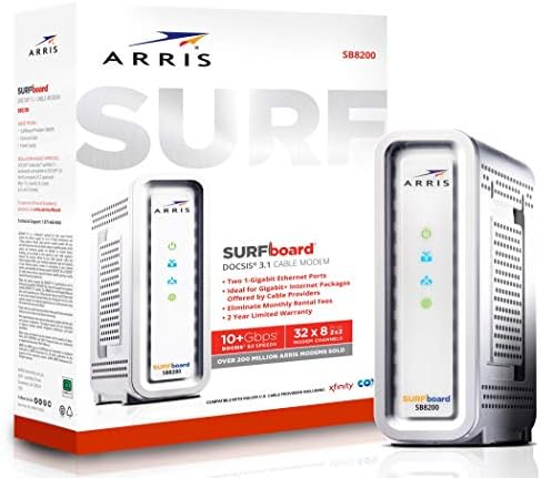 Arris Surfboard SB8200 DOCSIS 3,1 Gigabit Cable Modem, aprovado para Cox, Xfinity, Spectrum e outros e Eero Mesh WiFi