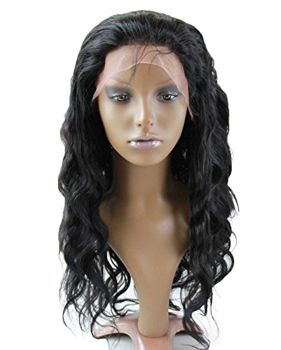 Beautiful 22 Lace Front Wig Human para mulher negra de renda longa peruca Filipina Virgem Remy Cabelo Humano Corpo Cor Corpo #1 Jato preto