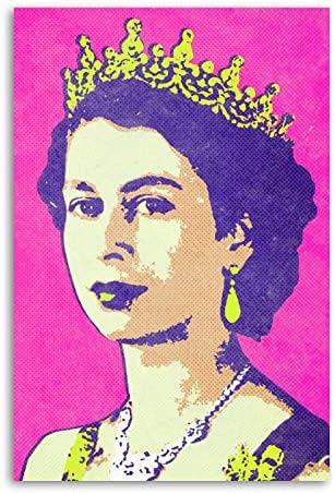 LME Queen Elizabeth II Retrato Pop Teas Art Poster e Wall Art Picture Print Modern Family Bedroom Decor Posters 12x18inch