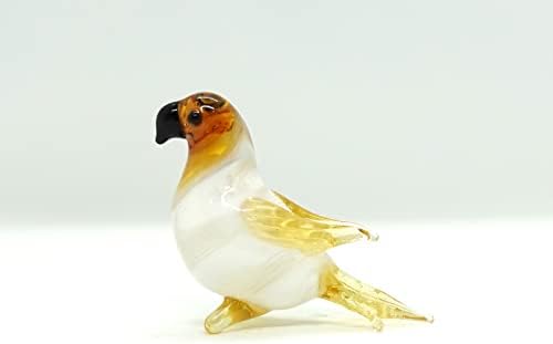 Sansukjai papagaio pássaro minúsculo fatuetas de minúsculas animais de vidro de vidro soprado de vidro de vidro colecionável