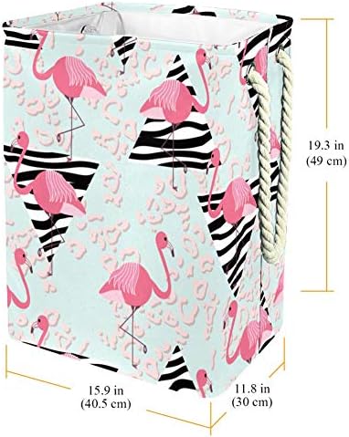 Triângulos texturizados de Flamingos Zebra 300D Oxford PVC Resto de lavanderia grande cesta de roupas para cobertores de