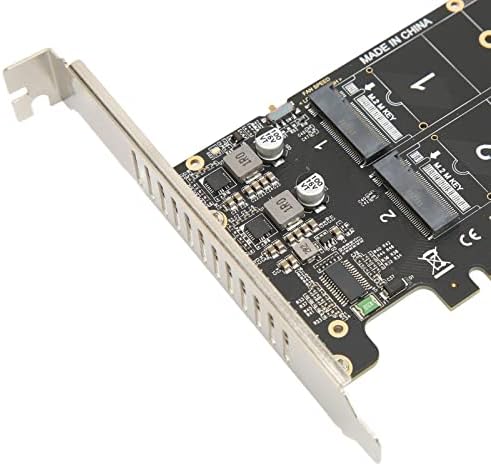 Adaptador Dual M.2 PCIE, NVME M.2 SSD PCI E4.0 X16 Cartão de expansão do controlador host com indicador de LED adequado para 2230/2242/2260/2280/22110mm SSD, Suporte