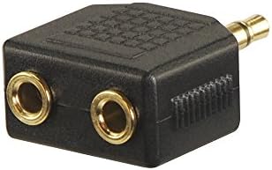 VCE 2-Pack 3,5mm fone de ouvido Y Splitter, ouro banhado a ouro conversor de adaptador de som estéreo de 1/8 de 1/8 de polegada