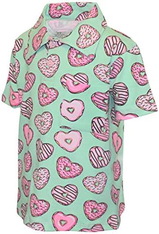 Camisa de pólo de donut corações do dia dos namorados únicos do dia dos namorados