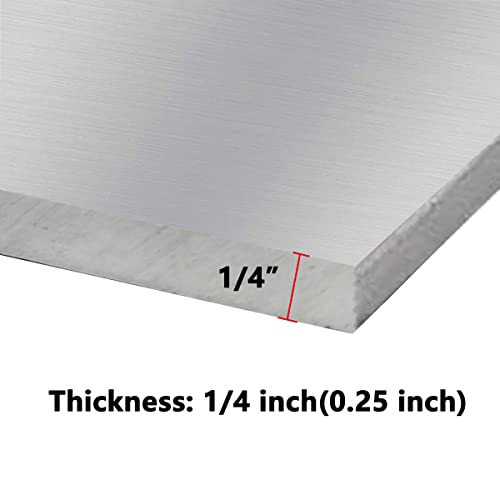 HZSOOCH 6061-T6 Folha de alumínio Metal 12 x 12 x 1/4 polegada Placa de alumínio simples coberta com filme de proteção, placa de metal quadrado de 6 mm finamente polido e emedida
