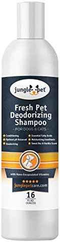 Jungle Pet desodorizando shampoo de cachorro para cães fedorentos - limpeza e limpeza shampoo para cães com ácidos graxos